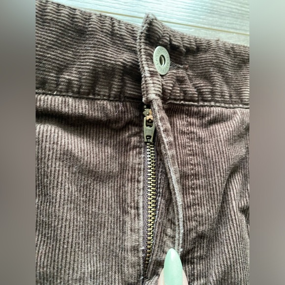 Tommy Hilfiger chocolate brown corduroy mini skirt with back slit 100% cotton - Picture 4 of 11